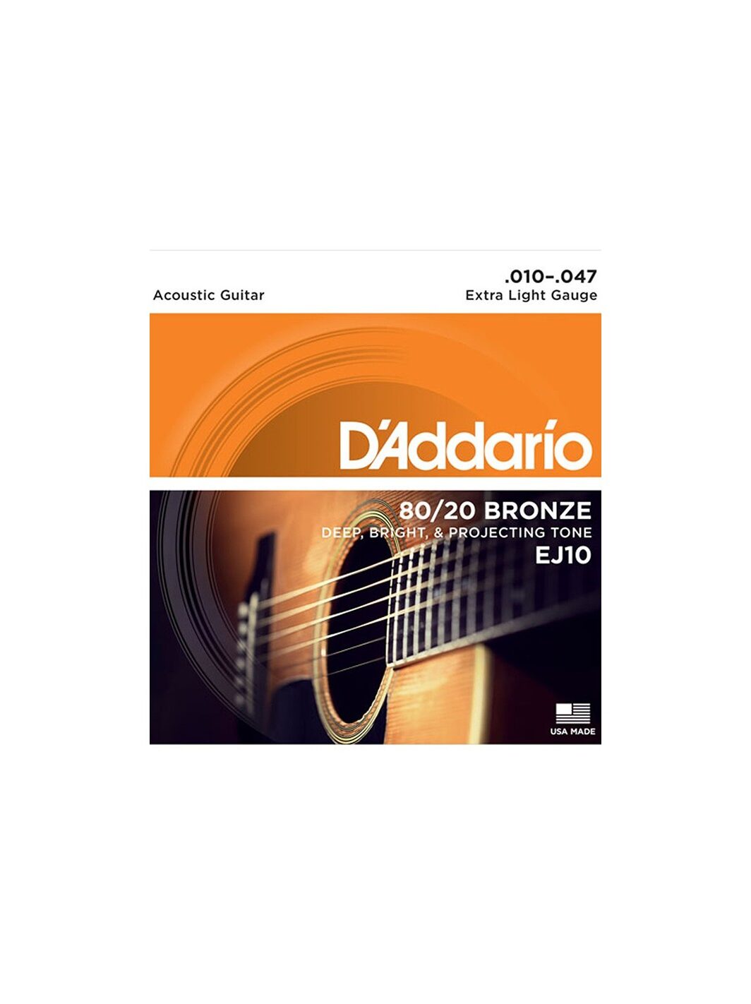 D'addario EJ10 80/20 Bronze 0.10-0.47 Corde Chitarra acustica