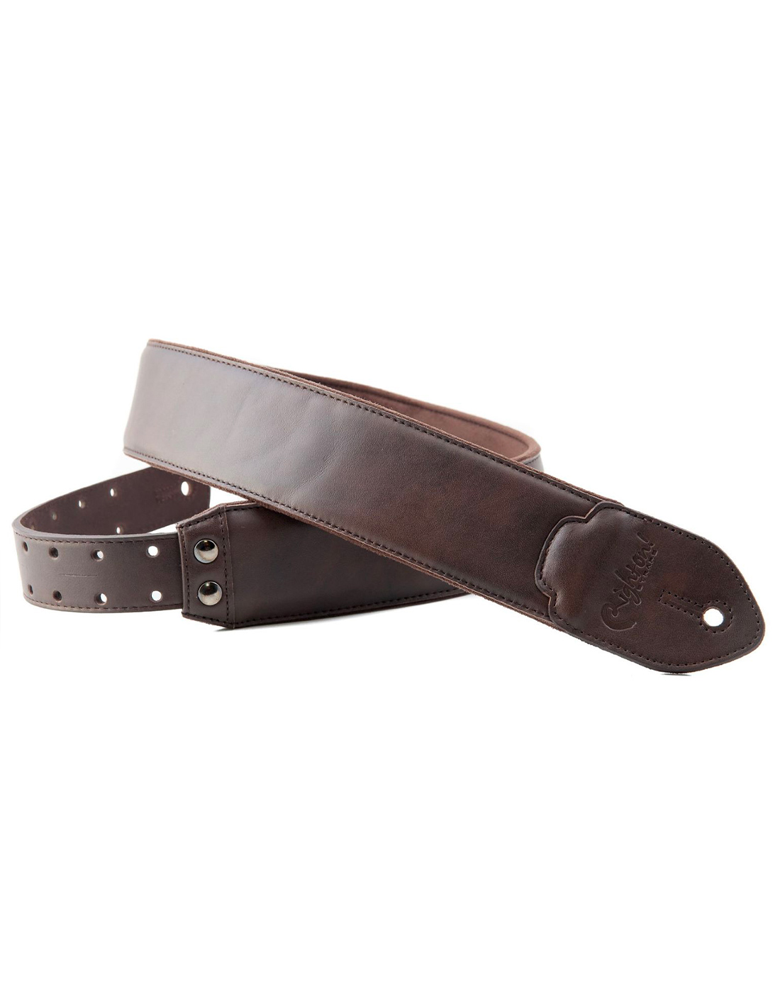 RIGHT ON Guitar Strap Leather Vintage Brown
